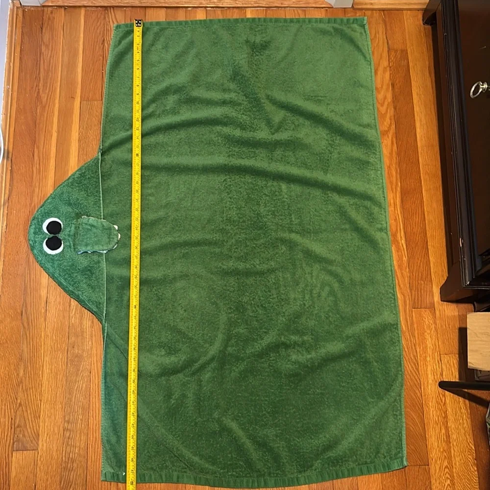 Alligator / Crocodile / Silly Monster hooded towel in green, white, & black